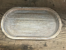 Load image into Gallery viewer, Upper view of rustic wood tray
